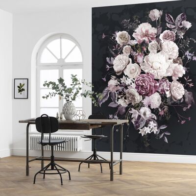 Papel pintado fotográfico no tejido - Bouquet Noir - tamaño 200 x 250 cm