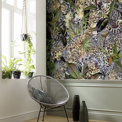 Papel pintado fotográfico no tejido - Gatos salvajes - tamaño 200 x 250 cm