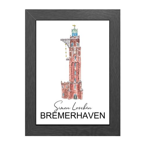 A4 poster simon loschen lighthouse in frame - joyin