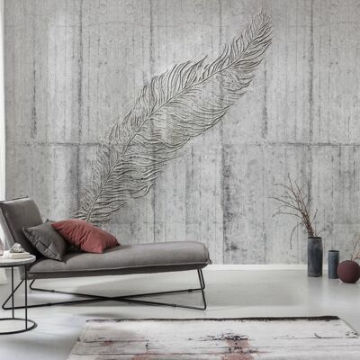 Vlies Fototapete - Concrete Feather  - Größe 350 x 250 cm