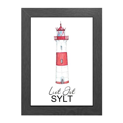 A4 poster list ost lighthouse in frame - joyin