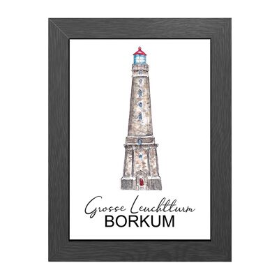 A4 poster borkum lighthouse in frame - joyin