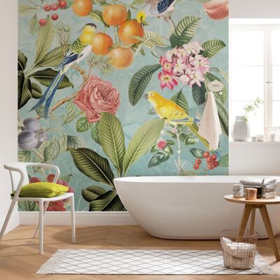 Non-woven photo wallpaper - Birds and Berries - size 200 x 250 cm