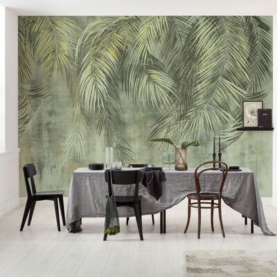 Papel pintado fotográfico no tejido - Hojas de palmera - Tamaño 350 x 250 cm