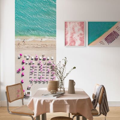 Papier peint photo intissé - Parapluie rose - Format 100 x 250 cm