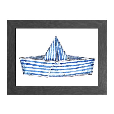 A4 poster striped boat in frame - joyin
