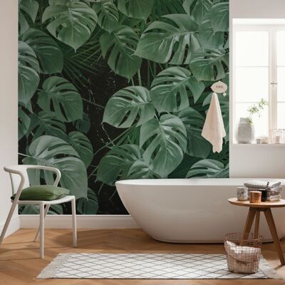 Papel pintado fotográfico no tejido - Monstera on Marble - tamaño 200 x 250 cm