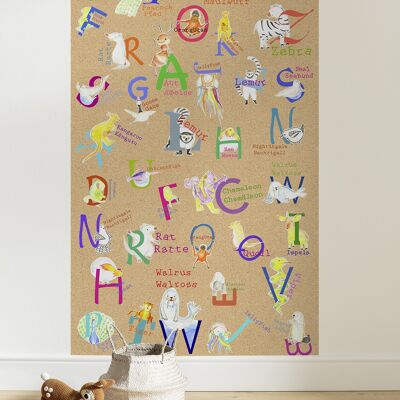 Vlies Fototapete - Animals A-Z Panel - Größe 100 x 250 cm