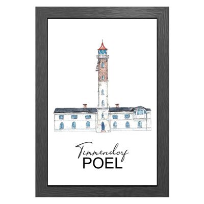 A3 poster timmendorf lighthouse in frame - joyin