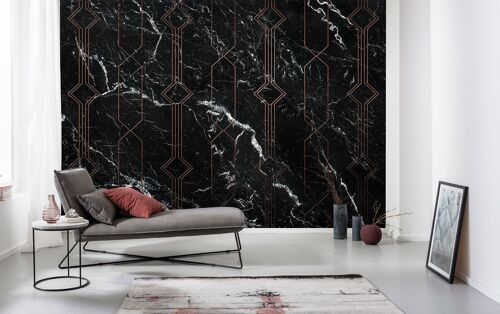 Vlies Fototapete - Marble Black - Größe 400 x 250 cm