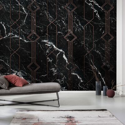 Vlies Fototapete - Marble Black - Größe 400 x 250 cm