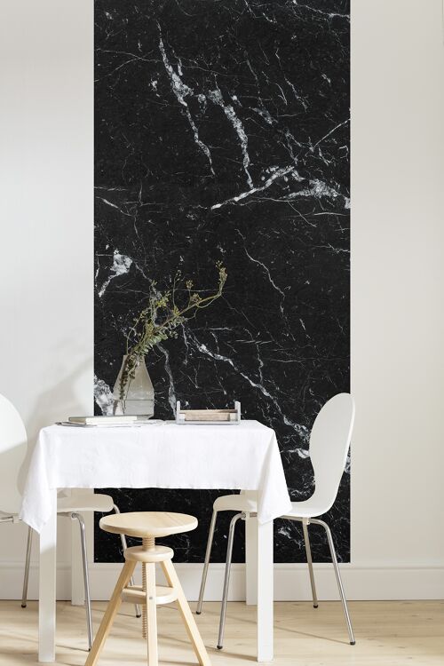 Vlies Fototapete - Marble Nero Panel - Größe 100 x 250 cm