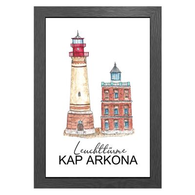 A3 poster kap arkona lighthouses in frame - joyin