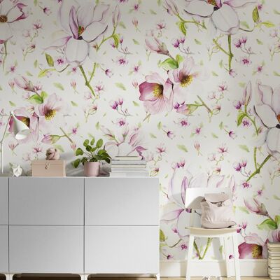 Papel pintado fotográfico no tejido - magnolia - tamaño 200 x 250 cm