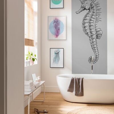 Vlies Fototapete - Seahorse Panel - Größe 100 x 250 cm