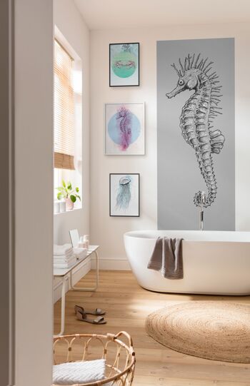 Papier peint photo intissé - Panneau hippocampe - Taille 100 x 250 cm