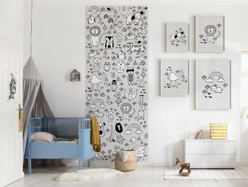 Papier peint photo intissé - Panneau Scribble Park - Taille 100 x 250 cm