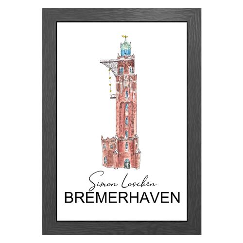 A3 poster simon loschen lighthouse in frame - joyin