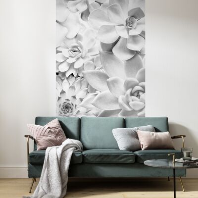 Non-Woven Photo Wallpaper - Shades Black and White Panel - Size 100 x 250 cm