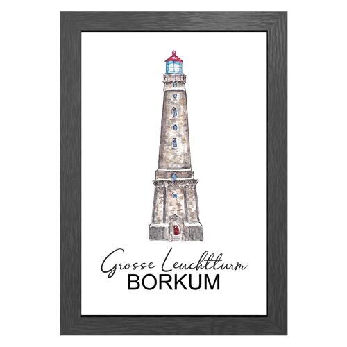A3 poster borkum lighthouse in frame - joyin