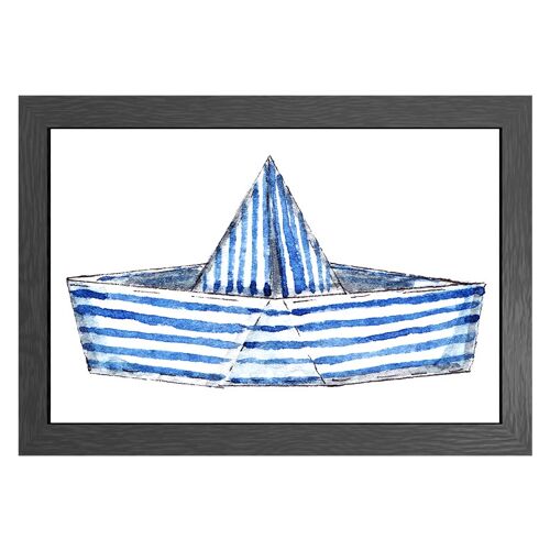 A3 poster striped boat in frame - joyin