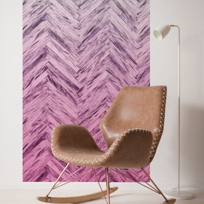 Vlies Fototapete - Herringbone Pink Panel - Größe 100 x 250 cm