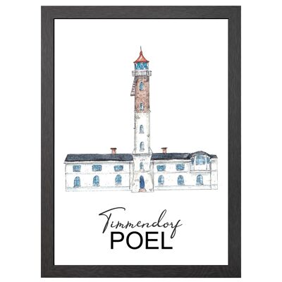 A2 poster timmendorf lighthouse in frame - joyin