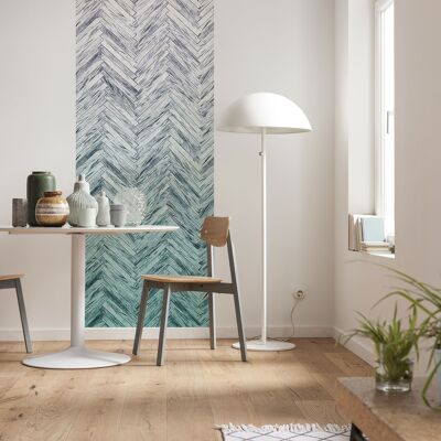 Vlies Fototapete - Herringbone Mint Panel - Größe 100 x 250 cm