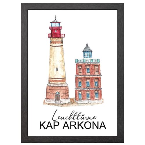 A2 poster kap arkona lighthouses in frame - joyin