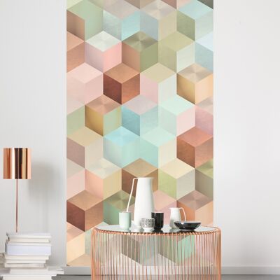 Non-woven photo wallpaper - cubes panel - size 100 x 250 cm