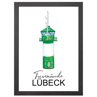 A2 poster travemunde lighthouse in frame - joyin