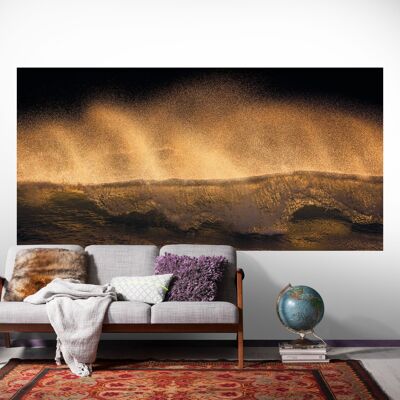 Non-woven photo wallpaper - Golden Wave - size 200 x 100 cm