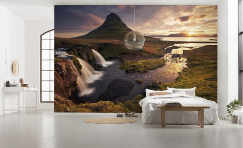Vlies Fototapete - Guten Morgen auf Isländisch - Größe 400 x 250 cm