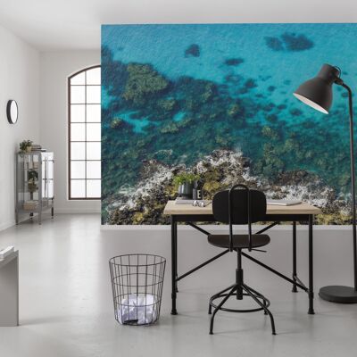 Papel pintado fotográfico no tejido - Azul brillante - Tamaño 450 x 280 cm