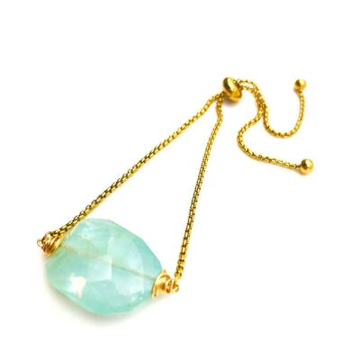 Aquamarine Slider Bracelet - Gold