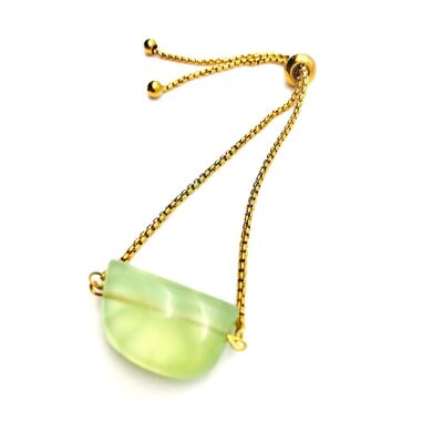 Bracelet Curseur Prehnite - Or