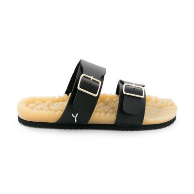 Vegan reflexology sandal YS Slipper Black