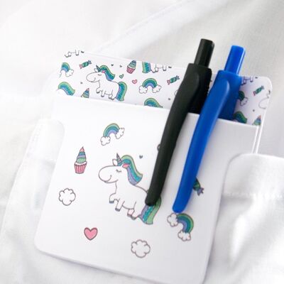 Unicorno. Salva tasca e proteggi accappatoio. Astuccio. Porta penna. Protezione tascabile.