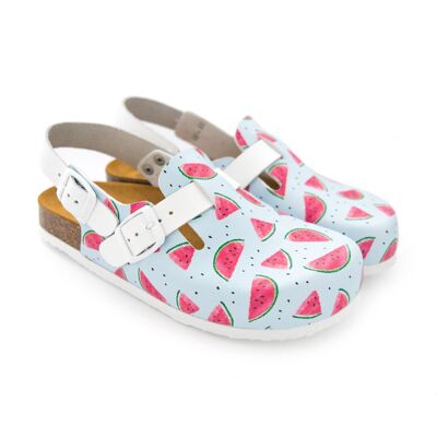 Watermelon. Organic printed clogs to work or be at home