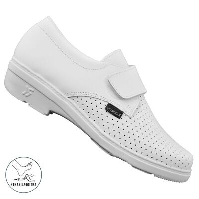 Derby with velcro for professionals white