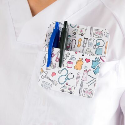 Nursing.  Pocket saver and robe protector.  Pen case.  Pen holder.  Pocket protector.  Nursing.