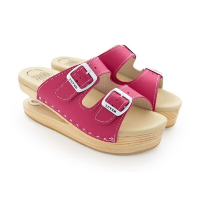 Wooden sandal with spring 2101-A Magenta