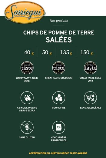 Chips de pomme de terre Premium Salé Gourmet Sarriegui 2