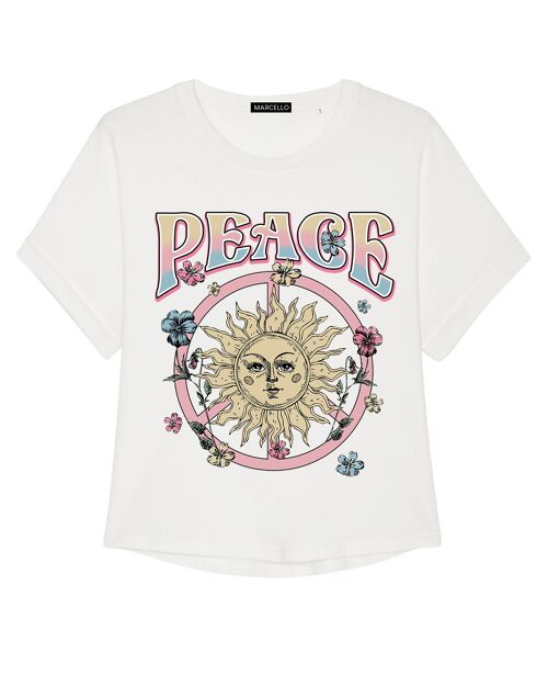 T-shirt Ample "Peace" Col bateau Taille L