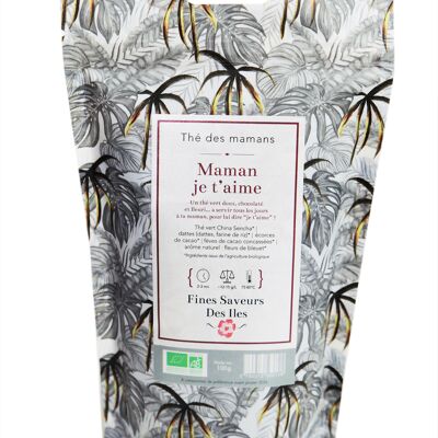 FINE FLAVORS OF THE ISLANDS - Exotic tea for mothers Maman je t'aime ORGANIC - Green tea, cocoa and a mixture of flowers and exotic fruits - 100g metal box