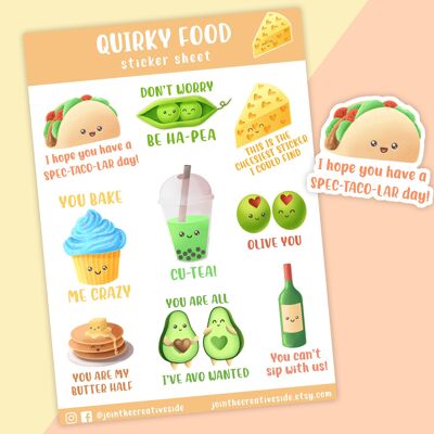 Food Planner Stickers, Vinyl Sticker Sheet