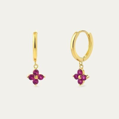 Béatrice pink gold earrings - Mint Flower -