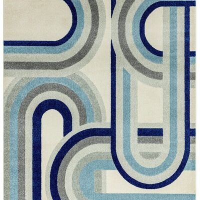 Tapis bleu rétro Nova NV30 120x170cm