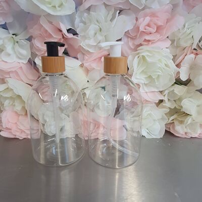 Clear 500ml bell shaped bottles with pump