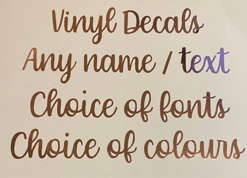 Printed vinyl wording